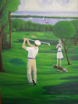スポーツ Painting - ゴルフ 02 印象派